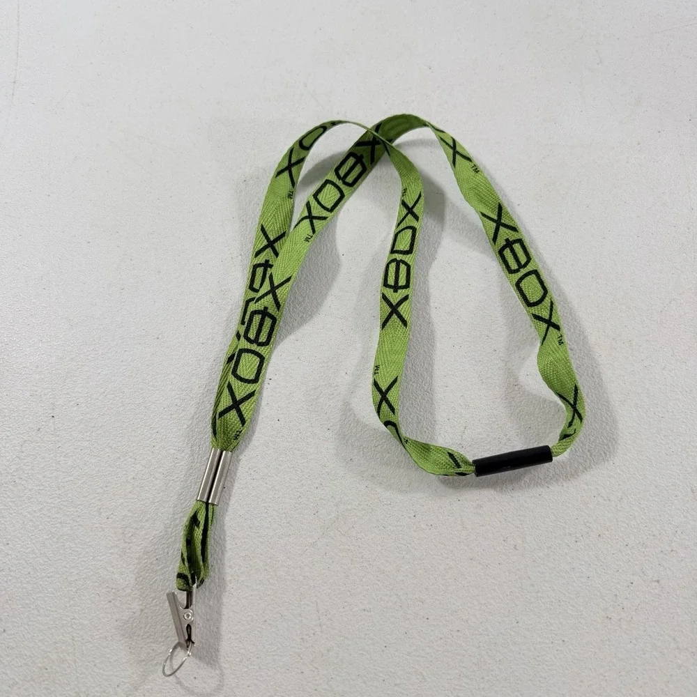Original Microsoft Xbox‎ Green Black Promo Promotional Lanyard ID Holder Clip